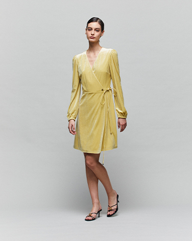 HUG Sicilian Yellow Wrap Dress