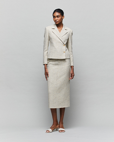 LIONESS Set - Champagne Gold Tweed Skirt