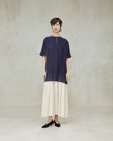 ARIA Blue-White Contrast Dress